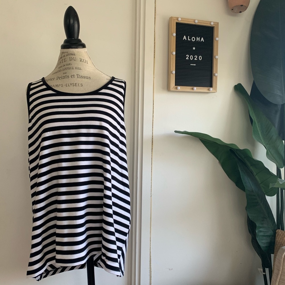 Black and White Striped Tank Top